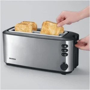Severin AT 2509 Langschlitz-Toaster Edelstahl/schwarz 10