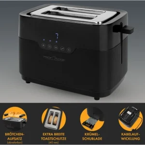 ProfiCook PC-TA 1244 Kompakt-Toaster Edelstahl/schwarz 16