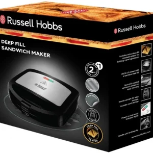 Russell Hobbs Cook@Home Deep Fill Sandwichtoaster Edelstahl/schwarz 10