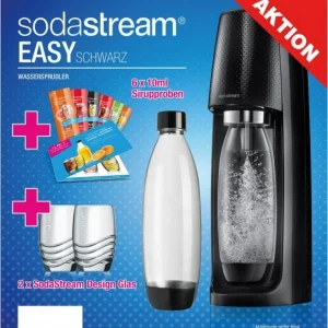 SodaStream Easy Promopack Trinkwasser-Sprudler Schwarz 6